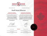 گواهی عضویت CICC هادی ایمانی