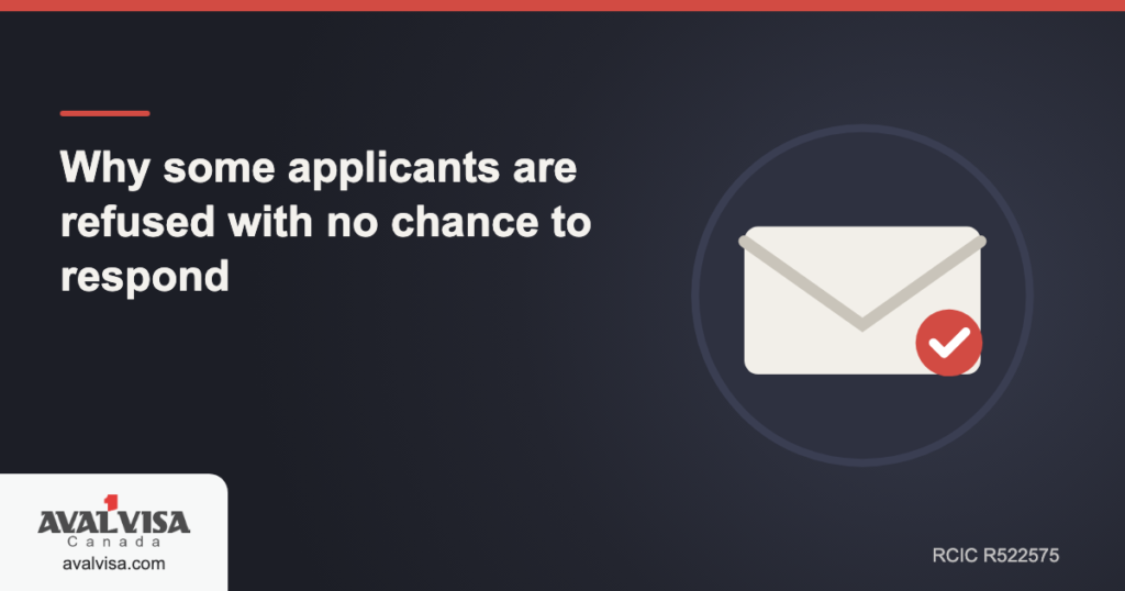 Why some applicants are refused with no chance to respond