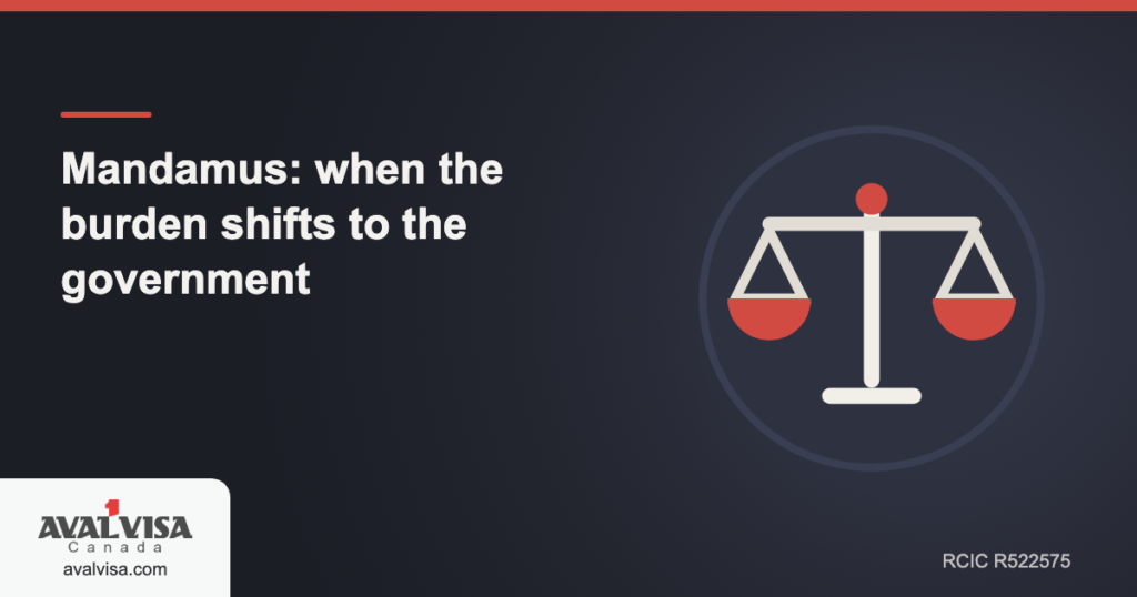 Mandamus: when the burden shifts to the government